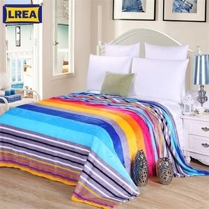 LREA Coral Fleece blanket on the bed home adult Beautiful color throw warm winter for sofa or travel 201111