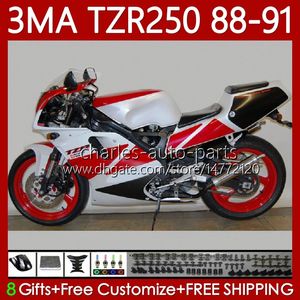 Bodys Kit para Yamaha TZR-250 TZR 250 TZR250 R RS RR 88-91 Bodywork 115NO.38 YPVS 3MA TZR250R 88 89 90 91 TZR250-R TZR250RR 1988 1989 1990 1991 Red White Blk Moto Fairings