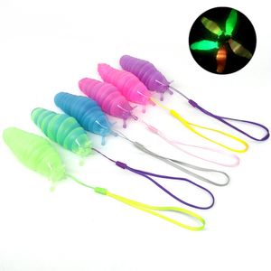 2022 New Luminous Toys Party Supplies Trumpet Decompression Caterpillar Keychain Slug Educational Body Wiggling Baby Toy