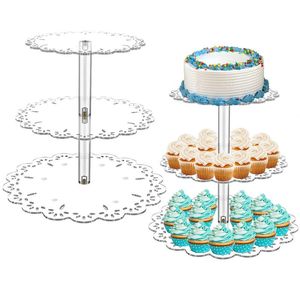 Andra evenemangsfestartiklar Tier Akryl Cupcake Display Stand Dessert Pastry Macarons Shelf Plate For Wedding Birthday Family Decorati