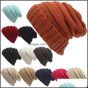 Unisex Trendy Cap Fedora Stickade hattar Slouchy Beanie Vinter Fashion Beanies Outdoor Slouch Drop Leverans 2021 Caps Tillbehör Barnbarn