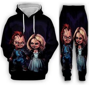 Commercio all'ingrosso - Nuovi uomini / donne di moda Chucky X Buddy Yaoi Felpa Joggers Divertente stampa 3D Felpe con cappuccio unisex + Pantaloni %08