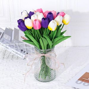 Decorative Flowers & Wreaths 1pcs Tulip PU Artificial Flower Fake For Wedding Decoration Spring Party DIY Home Garden Supplies Real Touch Bo