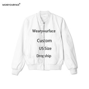 Uomo Donna Custom US Size 3D All Over Zipper Bomber Jacket Hipster Casual Hip Hop Streetwear Unisex Dropship 220704