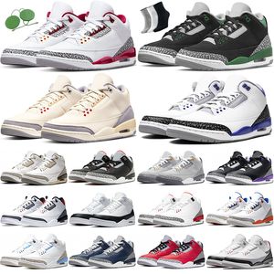 jumpman 3s 3 basketball shoes Cardinal Red Muslin Pine Green Midnight Navy Racer Blue White Cement Cool Grey Fire Red FragmentRust Pink sneakers trainers
