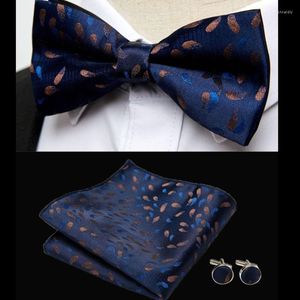 Бабочка мужская галстука Set Bowtie Cravat Musflinks Fashion Butterfly Wedding для мужчин цветочный цвет Bowknot оптом Donn22