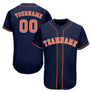 Benutzerdefinierte Navy Orange-White Baseball-Trikot