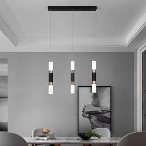 Pendant Lamps Front Bar Decoration Small Chandelier Modern Minimalist Acrylic Cylindrical Long Tube Color Matching Line LampPendant