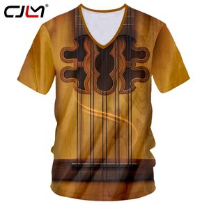 Gothic Gitarre Kunst Musikinstrument Sommer 3D Volldruck Mode V-ausschnitt T-shirt Drucken Hip Hop Stil T-stück Casual 220623