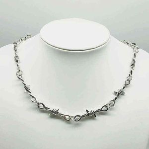 Gothic Hip Hop Organ in European and American Punk Style Barbed Wire Necklace Small Thorn Men's Women's Necklace