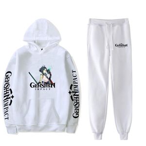 Men's Tracksuits Novelty Game Genshin Impact Sweatshirt Sweatpants Suit Women's Hoodies Trousers Cute Girls 2 Piece Set ClothesMen's