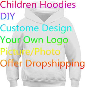 DIY Custom Design Dropship Own Picture P O 3D Printed Hooded Bluza Chłopiec Dzieci Dziecko Dziecko Birthday Gift Fajne bluzy 220713