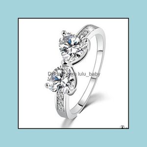 Bandringe Hochzeit Großhandel Koreanische Mode Zirkonia Strass Cz Herz Australischer Kristall Diamant Ring Drop Del Baby Dhgtb