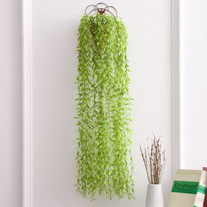 Simulation Vine Willow Garden Plastic Artificial Rattan Plants Green Wall Hanging Leaves Display Home Office Decor