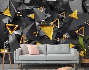 Fotomural Wallpaper 3D Wallpaper Muralar Geometria Wallpapers para sala de estar Kids Quarto TV de fundo Wall Papéis de parede Home Decor adesivos