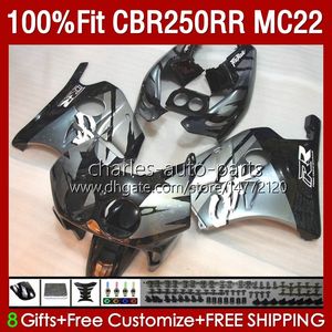 Injection Fairings For HONDA Black Silvery CBR250RR 1990 1991 1992 1995 1996 1997 1998 1999 131No.117 MC22 CBR250 CBR 250RR 250 RR CC 250CC 90 91 92 93 94 95 96 97 98 99 Body