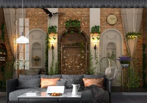 3D Duvar Kağıdı Mural Özel Arka Plan Bonsai Çiçek Kabartma Tuğla Duvar Kağıtları Ev Dekor Oturma Odası Yatak Odası Duvar Resimleri Duvarda Karasal Çıkartma