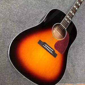 Custom Grand J45S chitarra acustica con due intarsi di diamanti, corpo in mogano GJ45 vintage sunburst