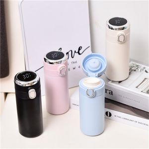 Stainless Steel Color Changing Smart Water Insulated Bottle Thermal Mug Thermos For Tea Vacuum Flask Coffee Cup Christmas Gift 220423