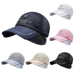 Breda randen hattar nio svansar hatt unisex mesh toppade mössa utomhus solskyddsmedel solhat damer stora baseball andningsfiske solen floral över hela tiden