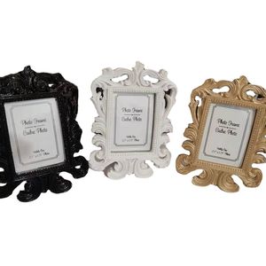 100pcs/lot Black Or White Color Photo Picture Frame Ornate Baroque Style Wedding Party Table Wall Card Holder Gift
