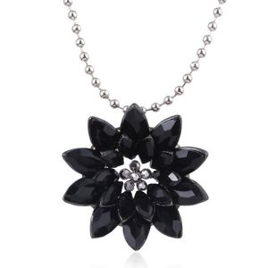 Luxury charm Black Dahlia Pendant Necklaces high quality copper crystal flower necklace womens Ball Chain Necklace suitable for Valentines gifts top qualitys