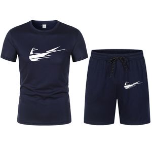 Männer Trainingsanzüge Designer Plus Größe S-3XL Kurzarm 2 Stück Set T-shirt + Shorts Sommer Marke Jogging Anzug Brief Outfits einfarbig Sportbekleidung