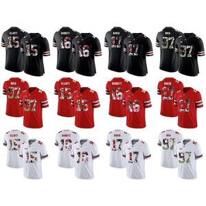 Ceomitness Ohio State Buckeyes # Ezekiel Elliott J.T. Barrett Jerome Baker Joey Bosa College Football Costed Jerseys White Black Red