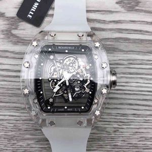 Richard's Milles Watches Rakish Mechanical Cool Wrist TV Factory RM055 Mens Mechanics Transparent Men's New Luxury Style 1o