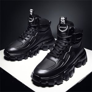 Männer Leder Stiefel Zufällig Schwarz Hohe Gang Sport Schuhe Rutschfeste Winter Plus Samt Outdoor Erhöht Die Männer Stiefel Runde Form 220628