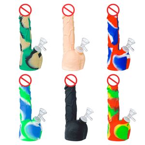 8 inç Erkek penis silikon boru su bong nargile sigara içmek için downstem klerensi ile kırılmaz yağ teçhizat bongs