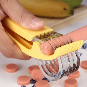 Wholesale tools for kitchen for sale - Group buy Kitchen Accessories Banana Slicer Fruit Vegetable Sausage Slicers Stainless Salad Sundaes Tools Cooking Tools