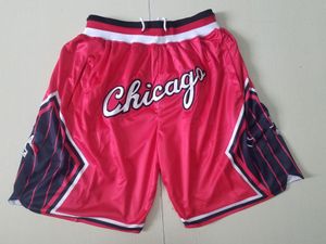 2022 Team Baseketball Shorts Stad Röd Running Sportkläder med dragkedja Fickor Storlek S-XXL Mix Match Order Hög kvalitet