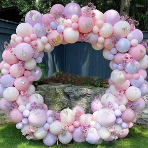 Parti Dekorasyon Pembe Mor Balon Kemeri Kelebek Çelenk Düğün Sevgililer Günü Stand Doğum Dekorparty