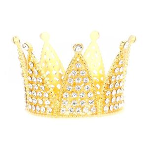 2021 Metal Pearl Happy Birthday Cake Toppers Shining Mini Crown Cake Topper Sweet Party Decoration WeddingEgagement Decor