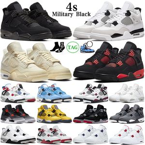 Wholesale shoes for outdoor resale online - 4s mens basketball shoes Military Black Cat Red Thunder University Blue Sail Jumpman Cactus Jack White Oreo men women outdoor sports trainers sneakers