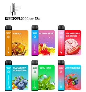 JC Shenzhen Factory Direct Selling Customized Flavors 0% 2% 5%NIC Rechargeable 650mAh 4000Puffs Bars Vaporizer Disposable Vape Pod Pen Electronic Cigarette