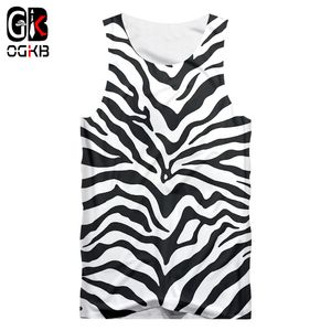 OGKB 3D Tank Tops Male Fashion Gyms Leopard Vest Print Zebra Stripes Hip Hop Big Size Clothing Man Summer Sleeveless Shirt 5XL 220331