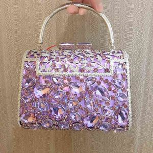 Xiyuan Yellow Purple Women's Diamond Clutches Bags Prom Crystals Wedding Evening Wallet Ladies Colorful Party Bridal Handbags 220608