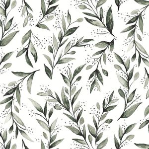 Olive Leaf Peel and Stick Wallpaper Floral Modern Self Adhesive Peel and Stick Decorative Contact Paper Removable Watercolor Wallpaper