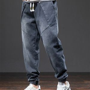 Plus Size Harem Dżinsy Mężczyźni Rozciągnięte Dżinsowe Spodnie Streetwear Black Joggers Casual Baggy Spodnie 6XL 7XL 8XL 220328