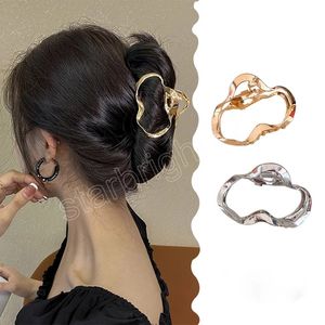 Women Elegant Clamps Gold Hollow Geometric Metal Line Hair Claw Vintage Hair Clips Headband Hairpin Hair Accessories