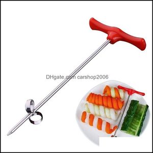 Fruit Vegetable Tools Kitchen Kitchen Dining Bar Home Garden Spiralizer Rotating Hine Manual Roller Spiral Slicer Radish Potato Cutter Ga