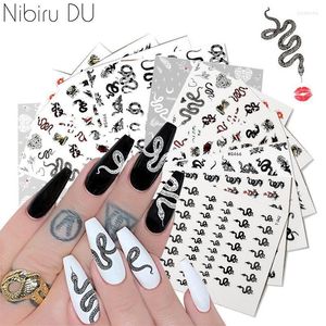 Stickers & Decals Nail Black Winter Water Snake Butterfly Animal Watermark Tattoo Design DIY Sliders For Nails Art Manicure Tool Prud22