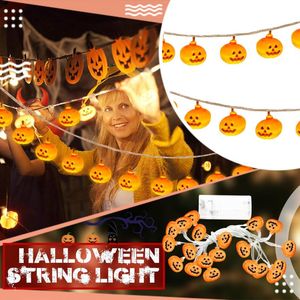 Pumpkins And Gourds toptan satış-Parti Dekorasyon Dilimlenmiş Kabak Fener Dize LED Sıcak Renk Kabak Cadılar Bayramı Sahne Küçük Metre