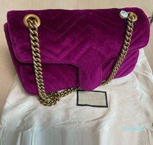 Velvet Marmont Seriennummer Handtasche Herzstil Frauen Umhängetaschen Klassische Goldkette 26 cm B-A-G Mädchen Geldbeutel haben Code Crossbody 2 Größe