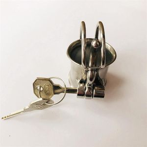 Wholesale chastity cage piercing resale online - 2022 Chastity Devices Stainless Albert Piercing D Ring PA Lock Glans Male Chastity Cage Device Penis Harness Restraint Leashes Fit222b