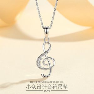 Anhänger Halsketten Mode Persönlichkeit Einfache Note Temperament Silber Überzogene Musik Symbol Schlüsselbein Schlüsselbein Kette MS011Pendant