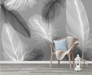 Перо 3D обои росписивая гостиная спальня диван телевизор фона высококлассный материал HD рисунок печать эффект настенные бумаги домашняя настенная рекарация