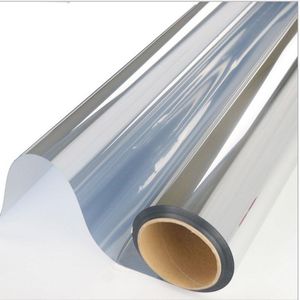 Window Stickers Custom Size Silver Insulation Film PET Solar Reflective Drop- One Way Mirror Thermal Control 150cmWindow